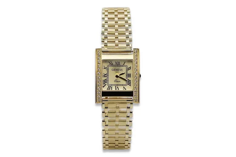 Gold men's watch Geneve ★ zlotychlopak.pl ★ Gold purity 585 333 Low Price!