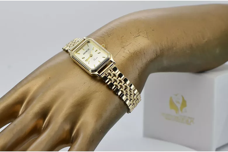 Gold men's watch Geneve ★ zlotychlopak.pl ★ Gold purity 585 333 Low Price!