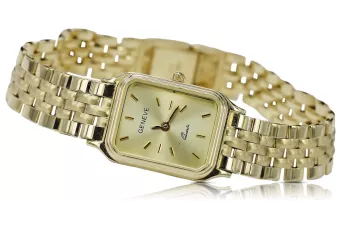 Amarillo 14k 585 oro Lady Reloj de pulsera Geneve lw023y