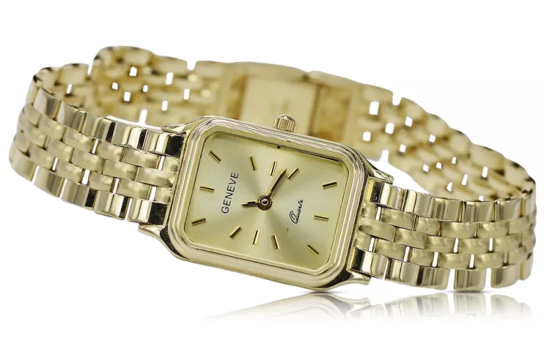 Gold men's watch Geneve ★ zlotychlopak.pl ★ Gold purity 585 333 Low Price!