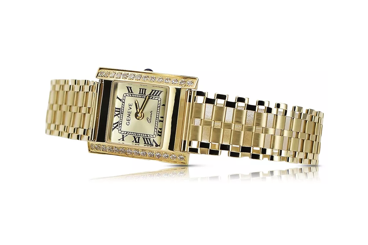 Gold men's watch Geneve ★ zlotychlopak.pl ★ Gold purity 585 333 Low Price!