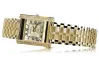 Amarillo de oro de 14k Lady Geneve reloj cuadrado lw035ydyy