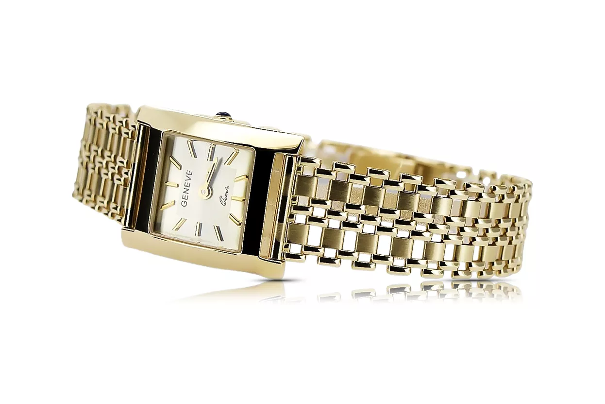 Gold men's watch Geneve ★ zlotychlopak.pl ★ Gold purity 585 333 Low Price!