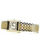 Montre femme rectangulaire en or 14K, italienne, sans nickel