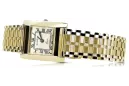 Montre femme rectangulaire en or 14K, italienne, sans nickel