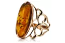 Rose russe rose soviétique rouge 585 583 or amber ring vrab008