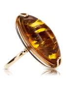 Russian rose Soviet pink USSR red 585 583 gold amber ring vrab008