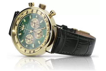 Жовтий 14k 585 золотий чоловічий годинник Geneve mw012y-gr