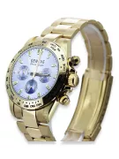 Montre Homme Or 14K, Cadran Bleu, 40mm - Geneve