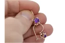 Rose pink 14k 585 gold alexandrite earrings vec035 Vintage Russian Soviet style