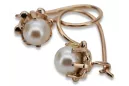 Vintage rose pink pink 14k 585 gold pearl earrings vepr003 Vintage