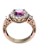 Amethyst оригінальний Vintage 14K рожевий золото кільце Vintage vrc003r