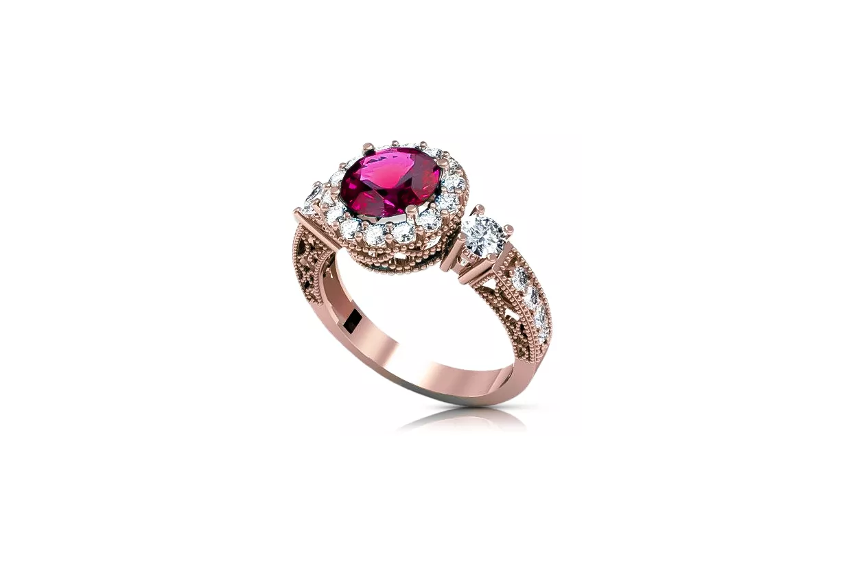 Ruby Original Vintage 14K Rose Gold Ring Vintage crc003r