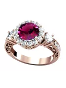 Ruby original Vintage 14K Rose oro anillo Vintage crc003r