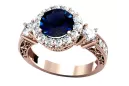 Sapphire Original Vintage 14K Rose Gold Inel Vintage style crc003r