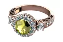 Кільце Vintage Jewlery жовтий peridot оригінальний Vintage 14K rose gold vrc003r