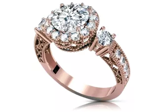 Zircon Original Vintage 14K Rose Gold Inel Bijuterii Vintage crc003r