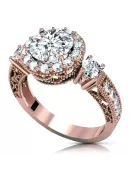 Zircon Original Vintage 14K Rose Gold Inel Bijuterii Vintage crc003r