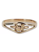 Russe soviétique rose rose 14k 585 or Bague vintage vrn071