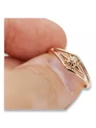 Russe soviétique rose rose 14k 585 or Bague vintage vrn071