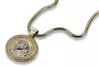 Médaille Jezus & chaîne de cordes en or 14k pj005yw20έcc020y50