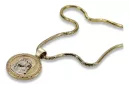 Médaille Jezus & chaîne de cordes en or 14k pj005yw20έcc020y50