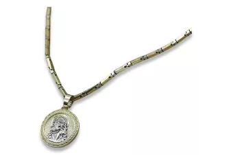 Jezus medallion & 14k gold hammer chain pj005yw20&cc047yw60