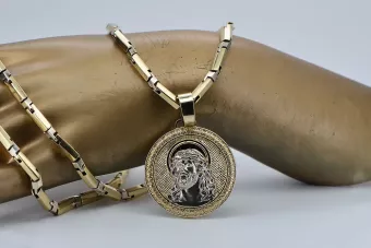 Jezus medallion & 14k gold hammer chain pj005yw20&cc047yw60