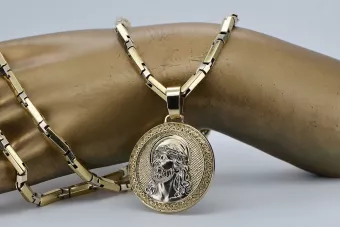 Jezus medallion & 14k gold hammer chain pj005yw20&cc047yw60