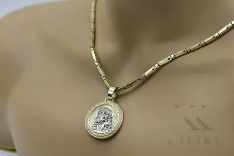 Jezus medallion & 14k gold hammer chain pj005yw20&cc047yw60
