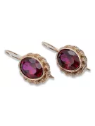 Estilo vintage Pendientes Ruby Original 14K Rose Gold vec007r