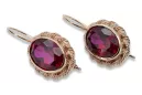 Vintage style Ruby earrings Original 14K Rose Gold vec007r