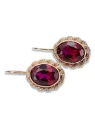 Vintage style Ruby earrings Original 14K Rose Gold vec007r