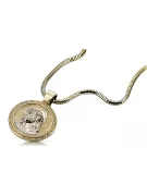 Médaille Jezus & chaîne de cordes en or 14k pj005yw20έcc020y50