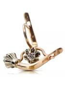 Rosa rosa 14k 585 pendientes de diamante de oro ved153rw Estilo soviético ruso vintage