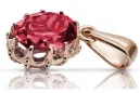 Rosa vintage 14k 585 oro ruby colgante vpc008