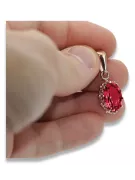 Rosa vintage 14k 585 oro ruby colgante vpc008