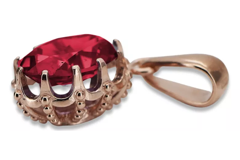 Rosa vintage 14k 585 oro ruby colgante vpc008