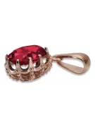 Rosa vintage 14k 585 oro ruby colgante vpc008