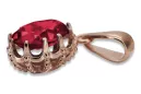 Rosa vintage 14k 585 oro ruby colgante vpc008