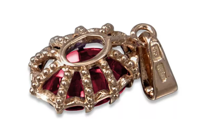 Rosa vintage 14k 585 oro ruby colgante vpc008