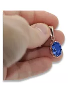 Vintage rose 14k 585 gold sapphire pendant vpc008