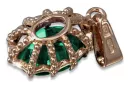 Vintage rose 14k 585 gold emerald pendant vpc008