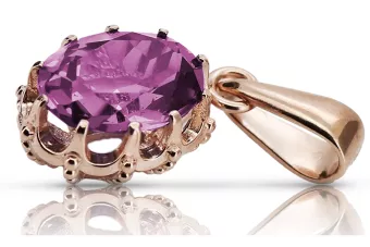 Vintage Rose 14k 585 gold amethyst Anhänger vpc008