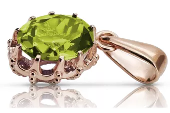 Vintage Rose 14k 585 gold peridot Anhänger vpc008