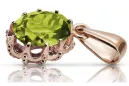 Rosa vintage 14k 585 oro peridot colgante vpc008