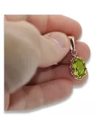 Vintage rožė 14k 585 aukso peridotas pakabalas vpc008