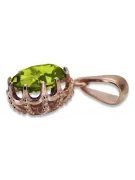 Rosa vintage 14k 585 oro peridot colgante vpc008