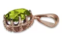 Rosa vintage 14k 585 oro peridot colgante vpc008