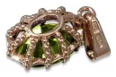 Vintage rožė 14k 585 aukso peridotas pakabalas vpc008